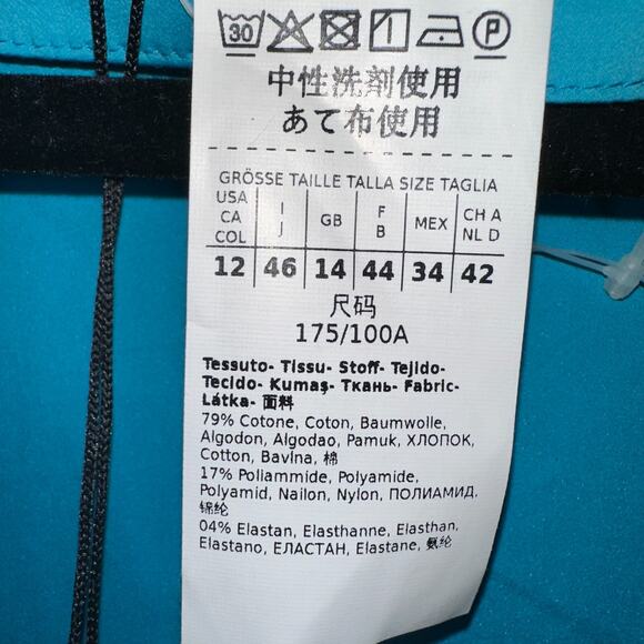 Max Mara Weekend Dress 12 Blue Vertice Side Zip Pockets Fit & Flare NWT! Classic - Picture 7 of 12